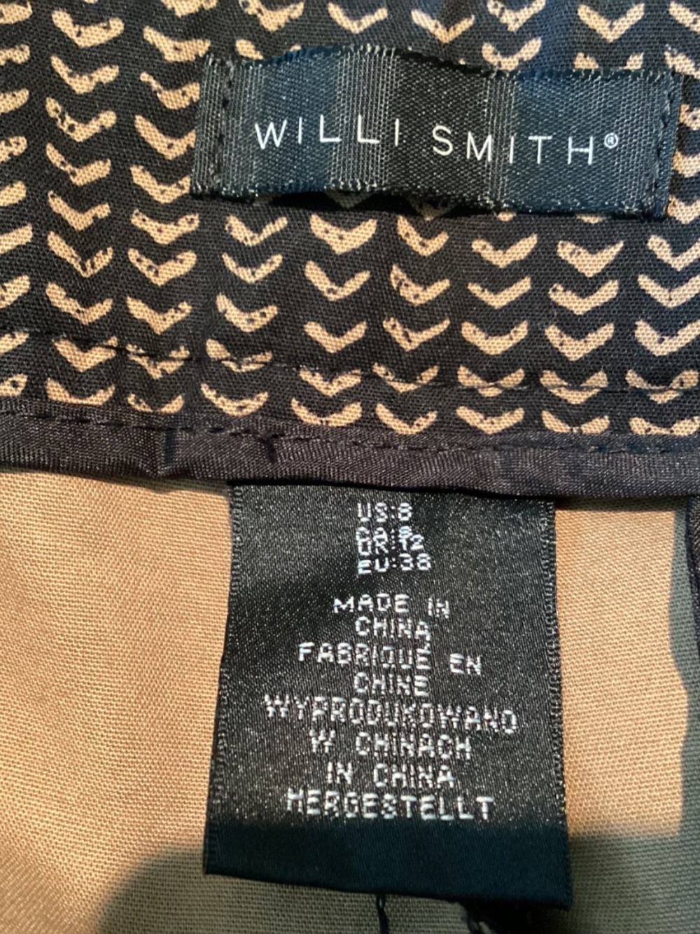 WILLI SMITH - BLACK/TAN COTTON PANTS - SIZE 8 - Picture 3 of 6